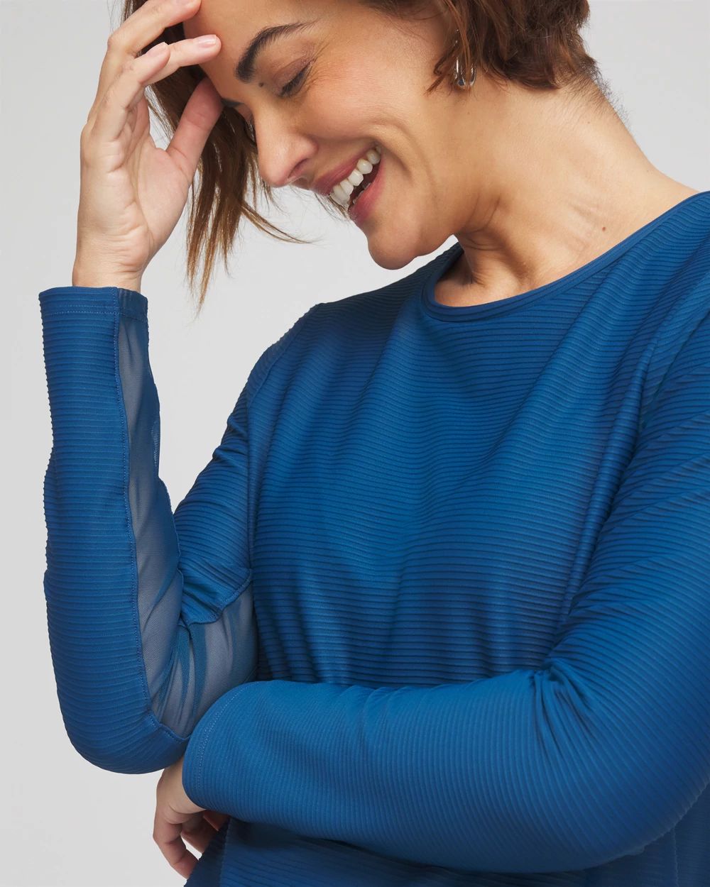 Zenergy® UPF Crew Neck Mesh-Inset Pullover | Chico's